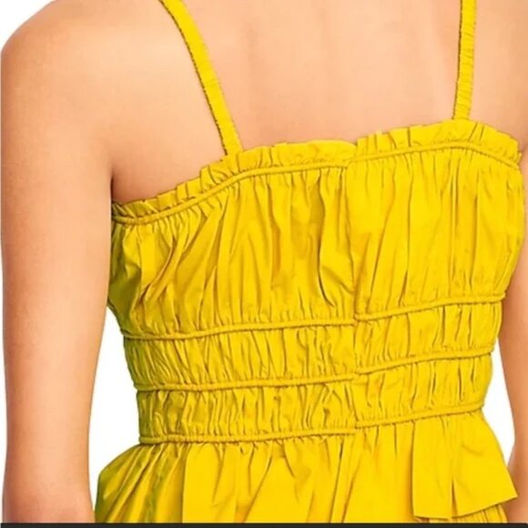 *NWT* J. Crew Cinched Waist Cotton Poplin Summer Tank Top Yellow Gold Medium - Picture 2 of 12